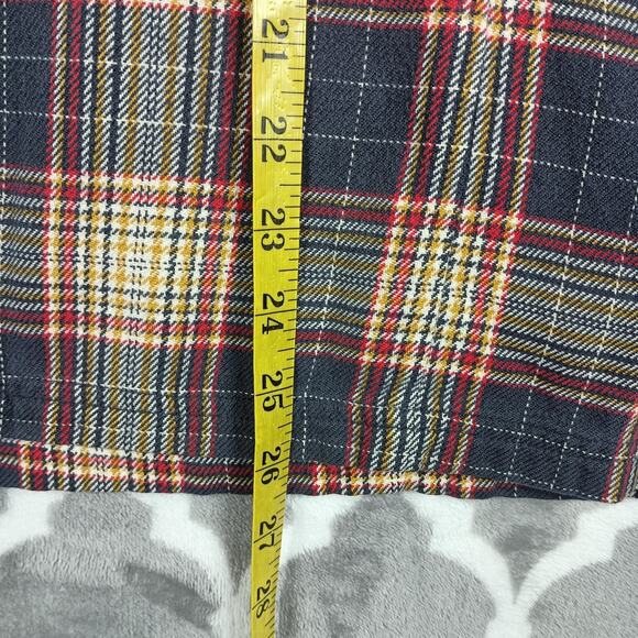 Patagonia Shirt Womens 6 Navy Red Plaid Fjord Flannel Henley Organic Cotton - Picture 8 of 11